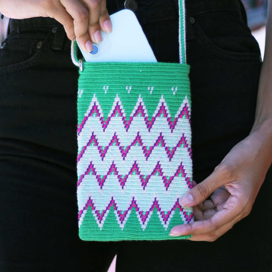 Pochette Eeïna - Zigzag vert