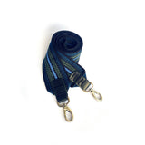 Anse de sac en Cuir Noir - NOIR/BLEU 5,5cm