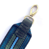 Anse de sac en Cuir Noir - NOIR/BLEU 5,5cm