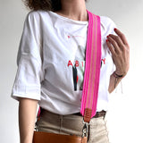 Anse de sac en Cuir Miel - ROSE/FUSHIA 5,5cm