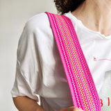 Anse de sac en Cuir Miel - ROSE/FUSHIA 5,5cm