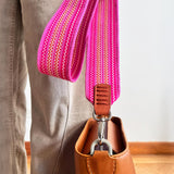 Anse de sac en Cuir Miel - ROSE/FUSHIA 5,5cm