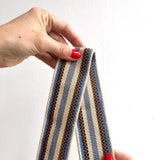 Anse de sac en Cuir Noir - BEIGE/BLEU 5cm