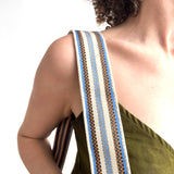 Anse de sac en Cuir Noir - BEIGE/BLEU 5cm