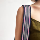 Asa de bolso de piel color miel - AZUL MARINO 4,5 cm