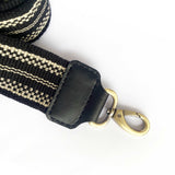 Anse de sac en Cuir Noir - NOIR/ÉCRU 4,5cm