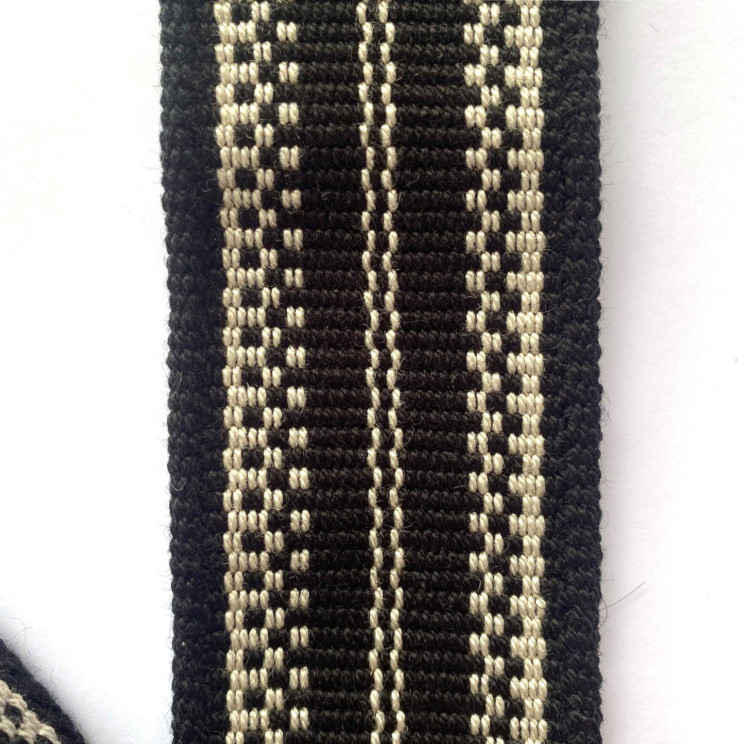 Anse de sac en Cuir Noir - NOIR/ÉCRU 4,5cm