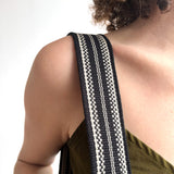 Anse de sac en Cuir Noir - NOIR/ÉCRU 4,5cm