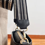 Anse de sac en Cuir Noir - NOIR/ÉCRU 4,5cm