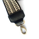 Anse de sac en Cuir Noir - ÉCRU/NOIR 4,5cm