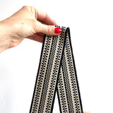 Anse de sac en Cuir Noir - ÉCRU/NOIR 4,5cm