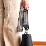 Anse de sac en Cuir Noir - ÉCRU/NOIR 4,5cm