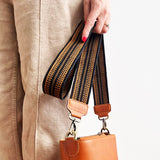 Anse de sac en Cuir Miel - NOIR/MIEL 4,5cm