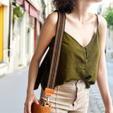 Anse de sac en Cuir Miel - NOIR/MIEL 4,5cm