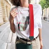 Anse de sac en Cuir Vert - ORANGE 4,5cm