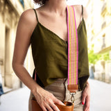 Anse de sac en Cuir Miel - ROSE 4,5cm