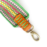 Anse de sac en Cuir Miel - VERT TROPICAL 5cm