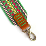 Anse de sac en Cuir Miel - VERT TROPICAL 5cm