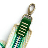 Anse de sac en Cuir Vert - ÉCRU/TURQUOISE 5,5cm