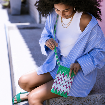Bolsa Eeïna - Zigzag verde