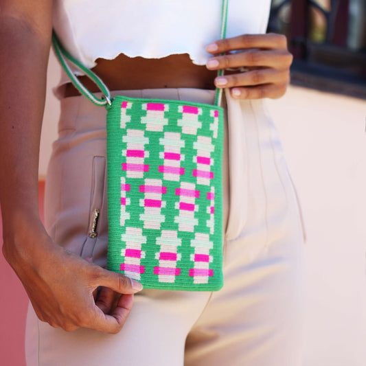 Pochette Eeïna - Géométrique Vert