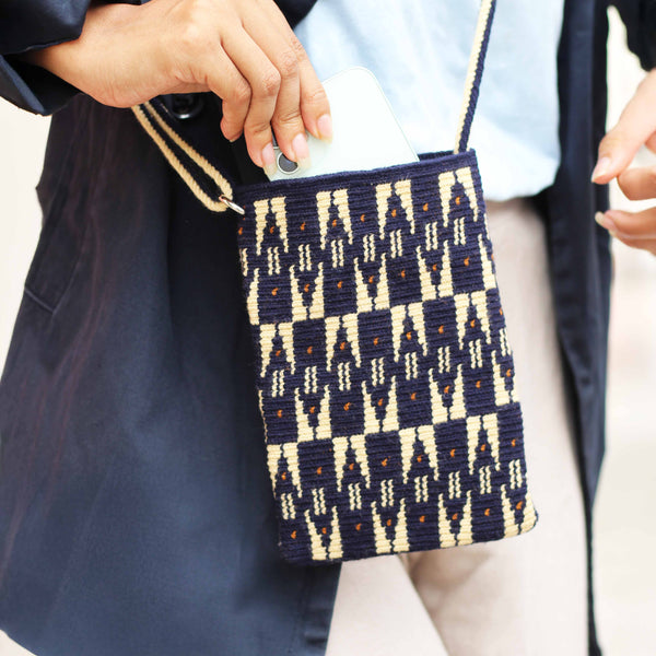 Pochette Eïnaa Zigzag marine