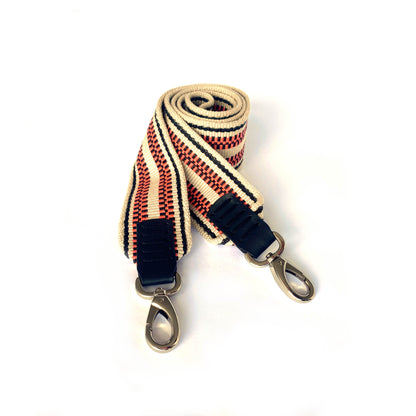 Anse de sac en Cuir Noir - ÉCRU/ROSE 5cm