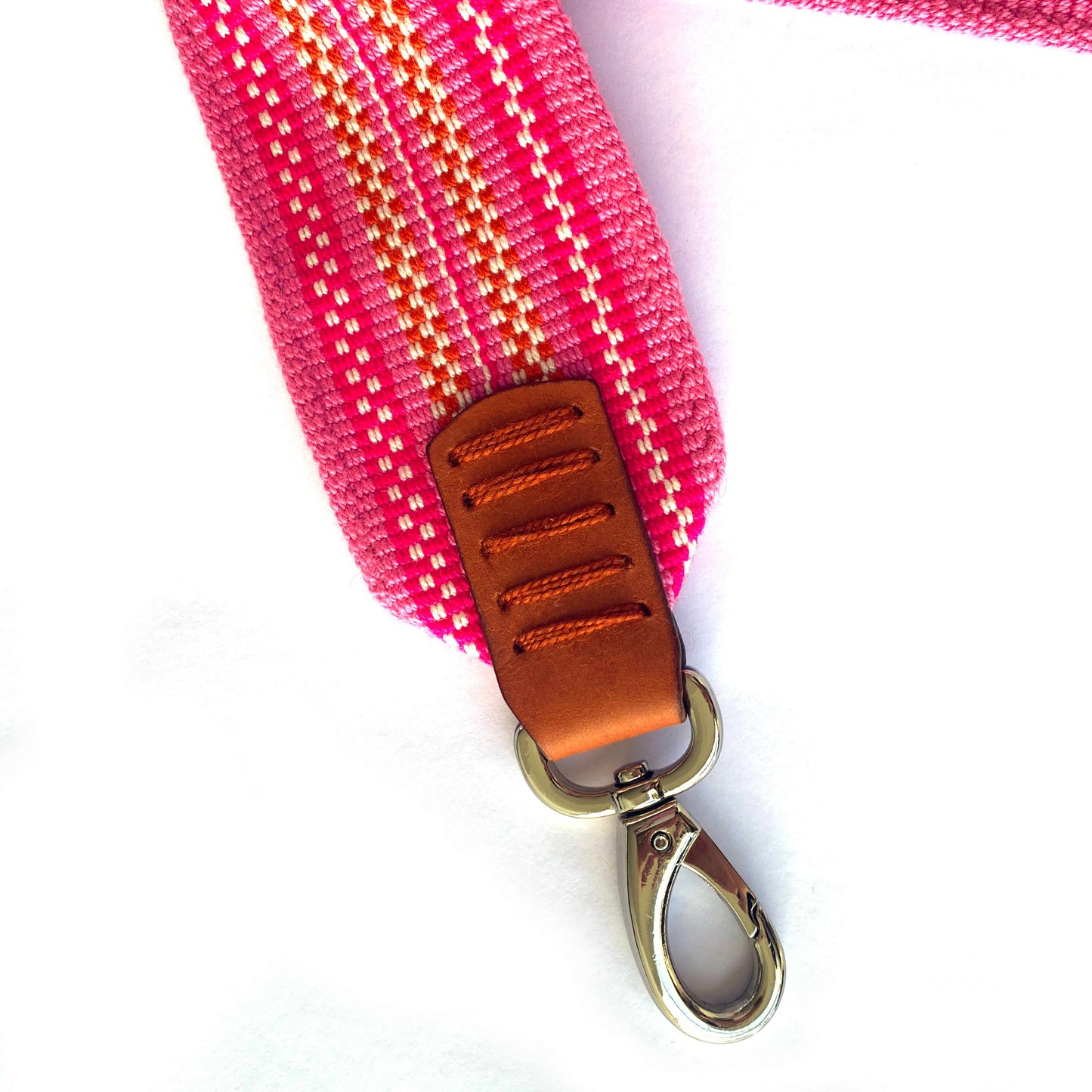 Anse de sac en Cuir Miel - ROSE/FUSHIA 5,5cm