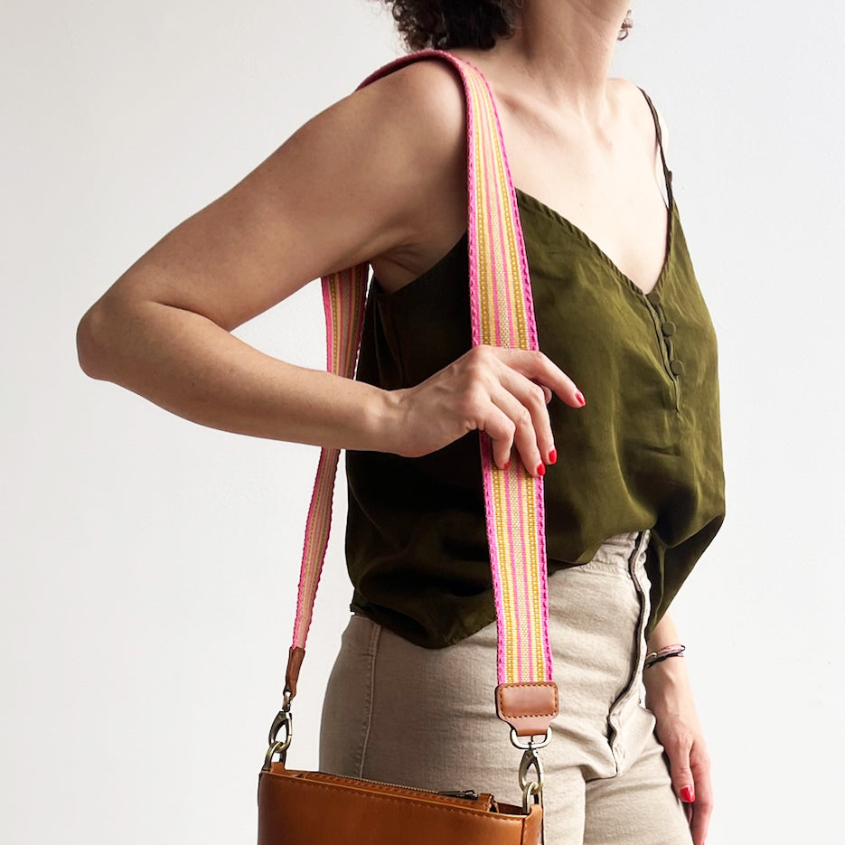 Anse de sac en Cuir Miel - ROSE 4,5cm