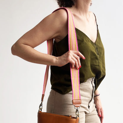 Anse de sac en Cuir Miel - ROSE 4,5cm