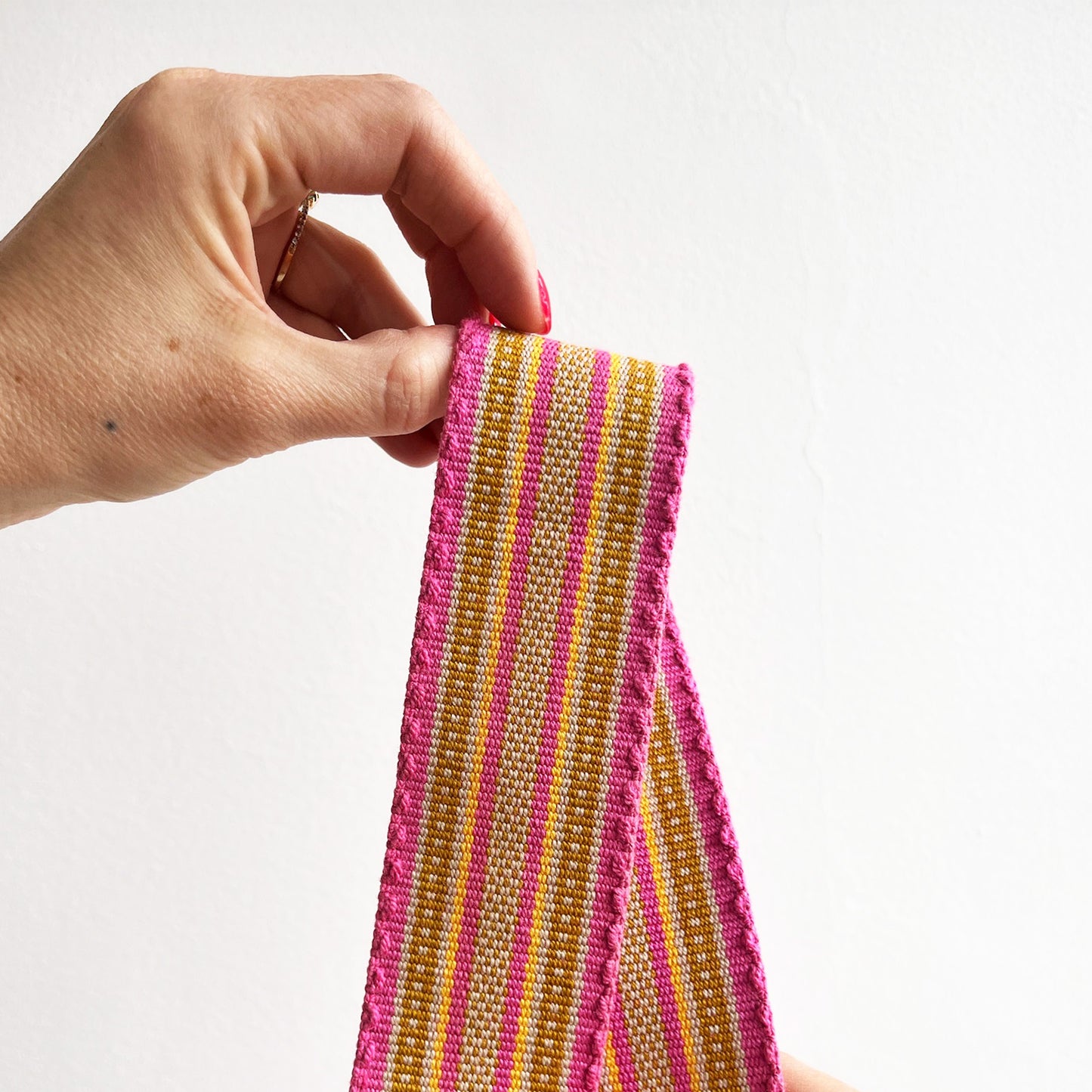 Anse de sac en Cuir Miel - ROSE 4,5cm