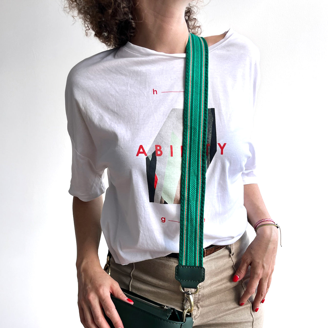 Anse de sac en Cuir Vert - VERT 4cm