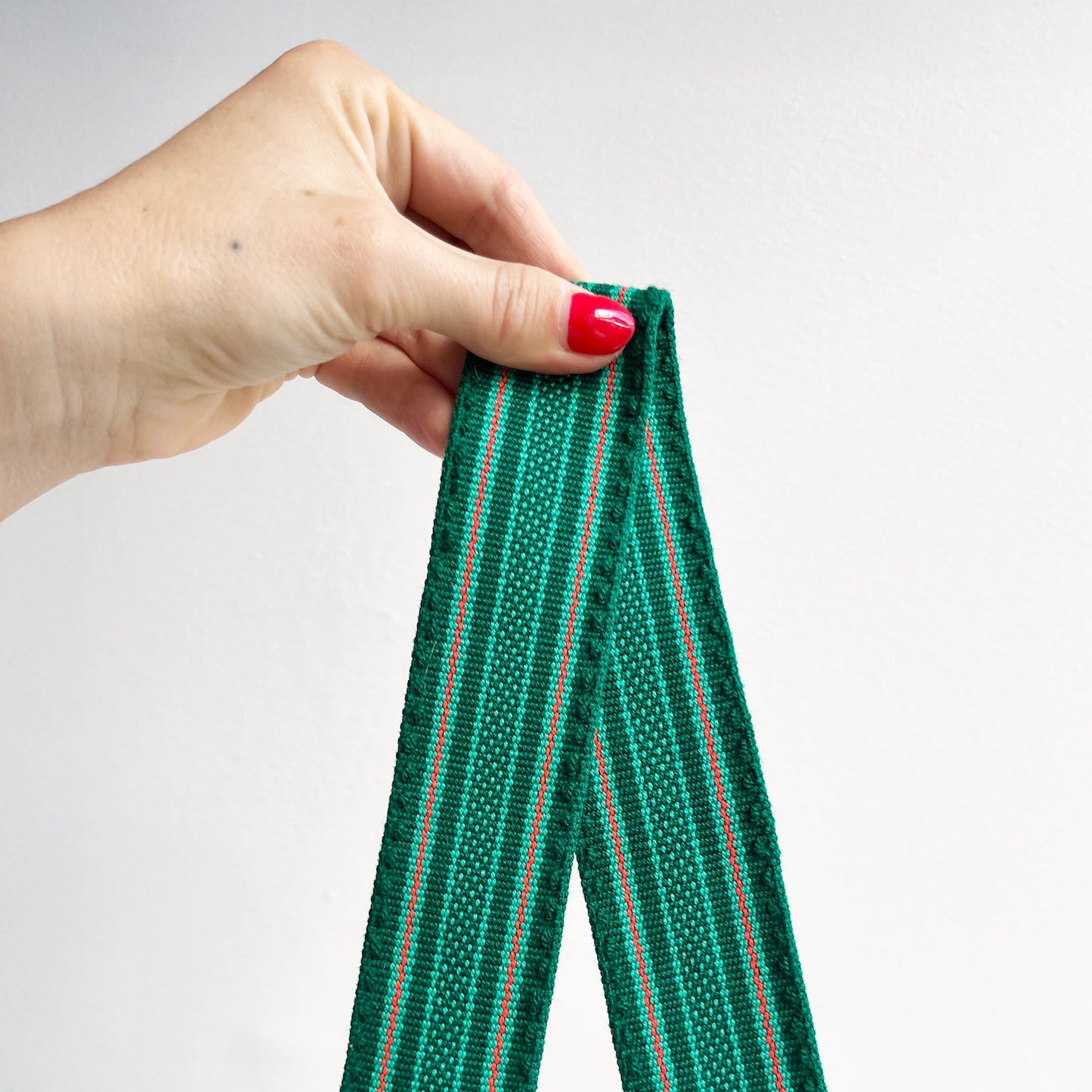 Anse de sac en Cuir Vert - VERT 4cm