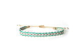 Bracelet tissé vert éthique fait main par Mazonia