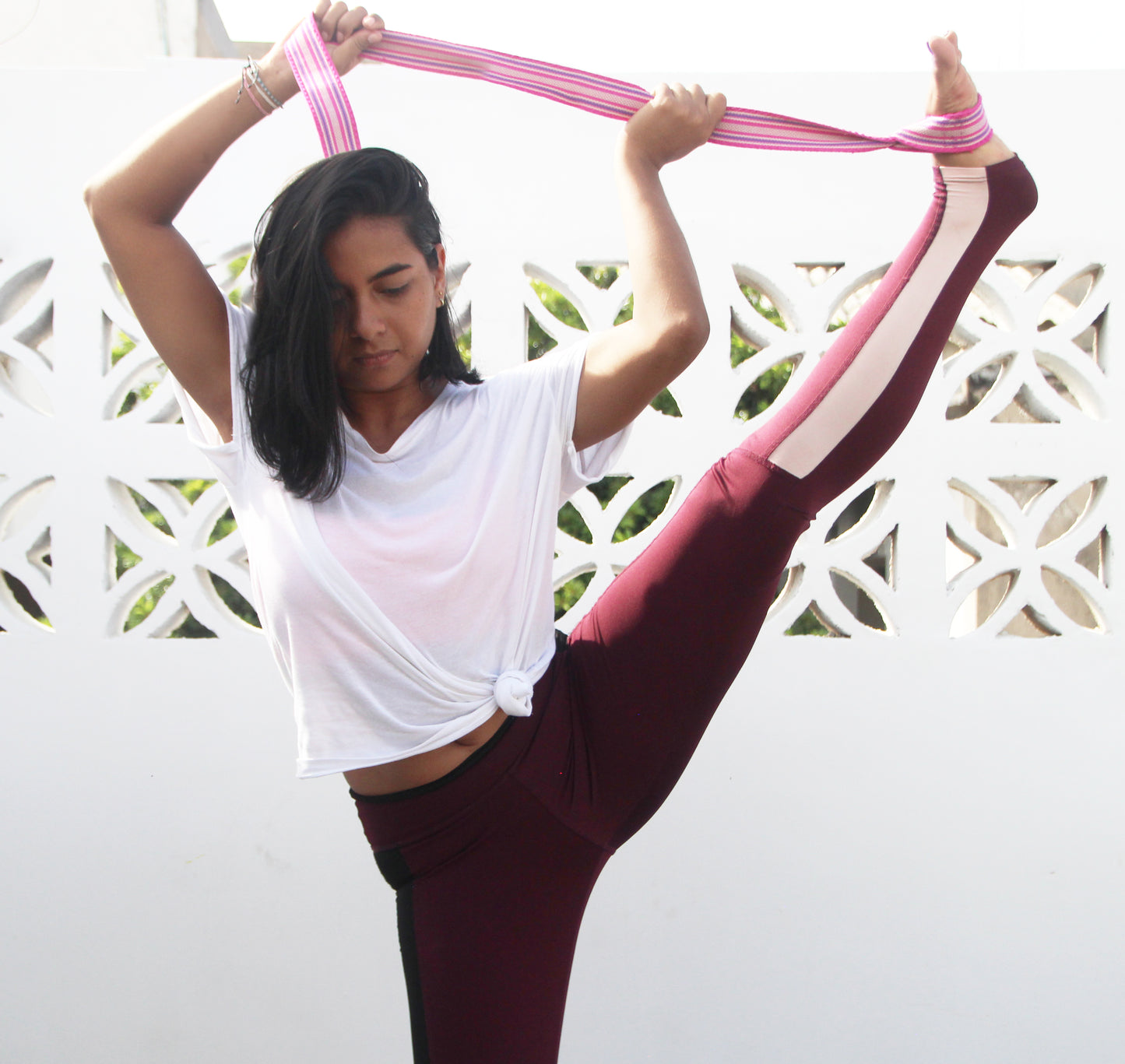 Sangle de yoga 2/1 Saumon Fluo