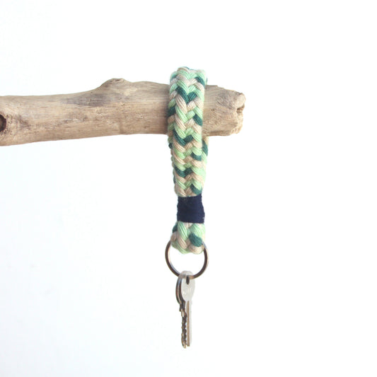 Porte-clefs tresse Vert d'eau